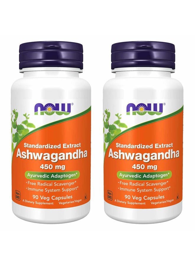 now Foods Ashwagandha Extract, 450mg, 90 VCaps (Pack of 2) - Image 1