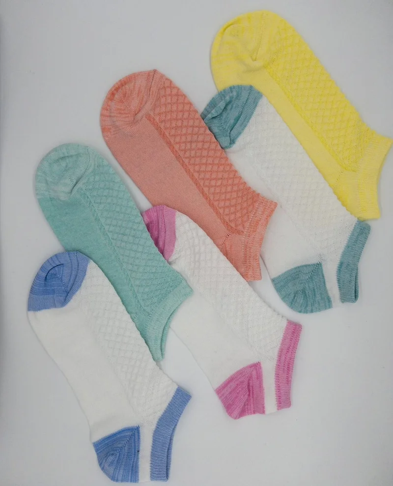 سيهو سوكس 12 Pairs Women's Fishnet Knitted Nova Colorful Booties Socks
