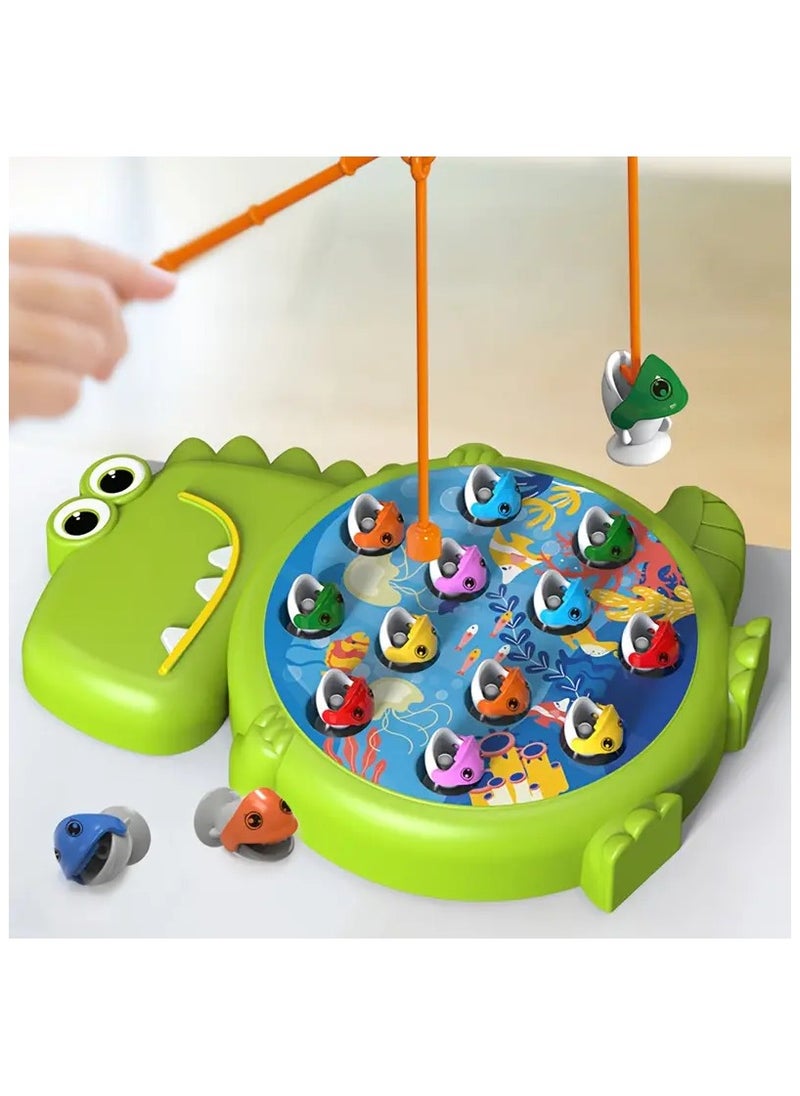 Goolsky Dinosaur Fishing Plate Toy, Weak Magnetic Fishing Toy, Children's Puzzle Toy, Non-Charged Fishing Toy, Fishing Parent-child Plate, Suction Hook, Holiday Gift (accessory Rod And Fish Random Style)  - Image 1