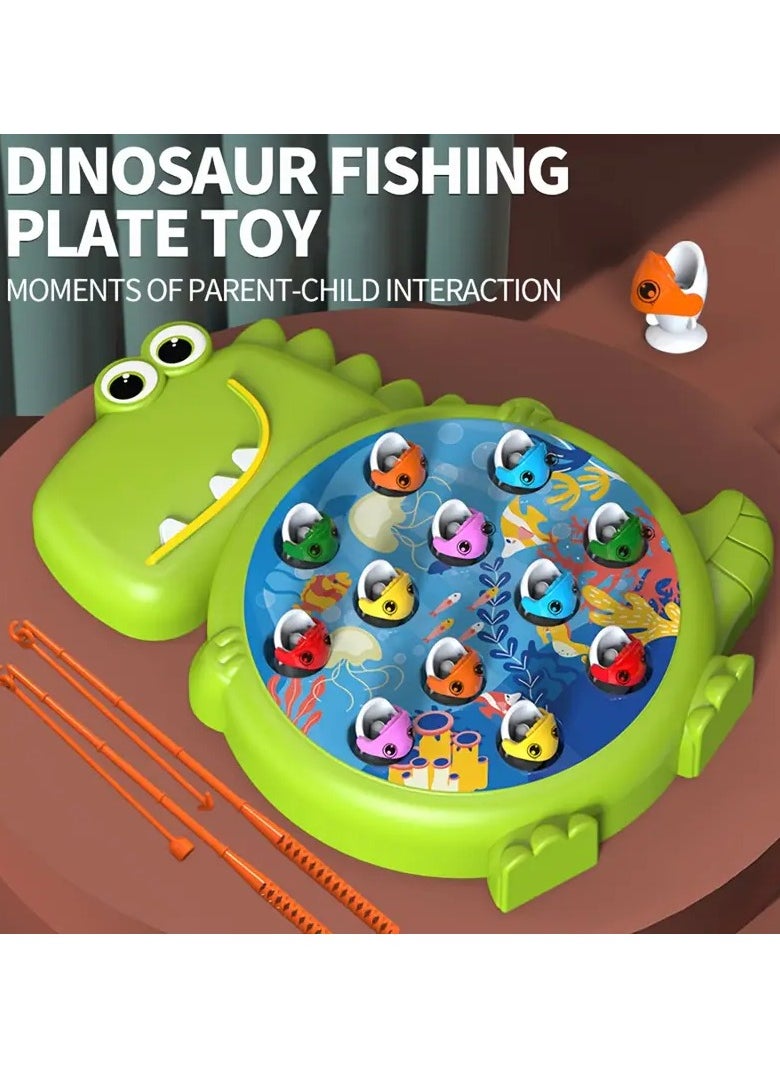 Goolsky Dinosaur Fishing Plate Toy, Weak Magnetic Fishing Toy, Children's Puzzle Toy, Non-Charged Fishing Toy, Fishing Parent-child Plate, Suction Hook, Holiday Gift (accessory Rod And Fish Random Style)  - Image 5