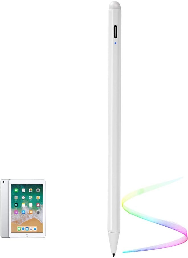 Edivia 2022 iPad 9th/8/7/6 Generation 10.2" Stylus Pen with Palm Rejection, Active Stylus Digital Pen Type-C Charge with 1.0mm Fine Plastic Fine Tip Stylus Pencil for Apple iPad 9th/8/7/6 Generation 10.2" 