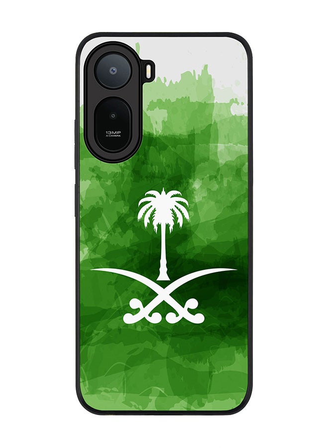 Stylizedd Rugged Case for Xiaomi Redmi A7 Pro 4G / Poco C81 / Poco C81 Pro / Poco C85x 5G- Slim Fit Hybrid Rubber Cover Saudi Emblem
