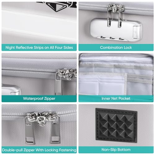 BALEINE Fireproof Document Box with Lock Portable Fireproof Document Bag Waterproof Fire Proof File Boxes for Documents File Organizer Box for Important Paperwork Silver 125x105x6 - Image 3