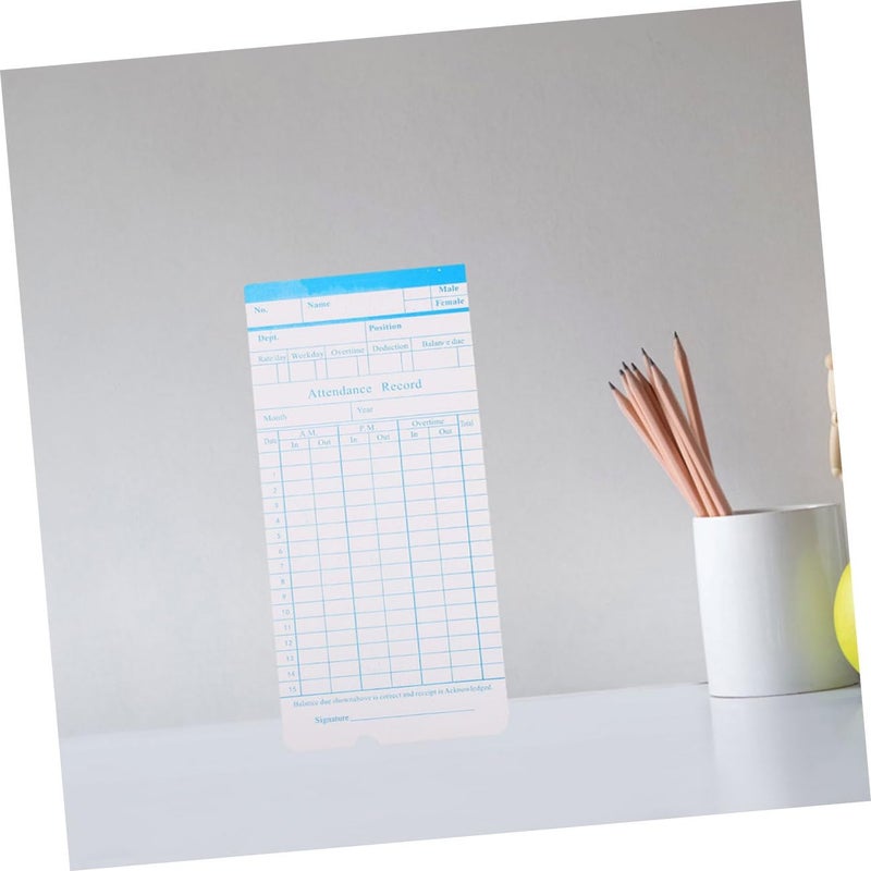 190 Sheets Double-Sided Punch Cards for Employees Timecard Sheets Weekly Monthly Attendance Cards Paper for Office Use - Image 5