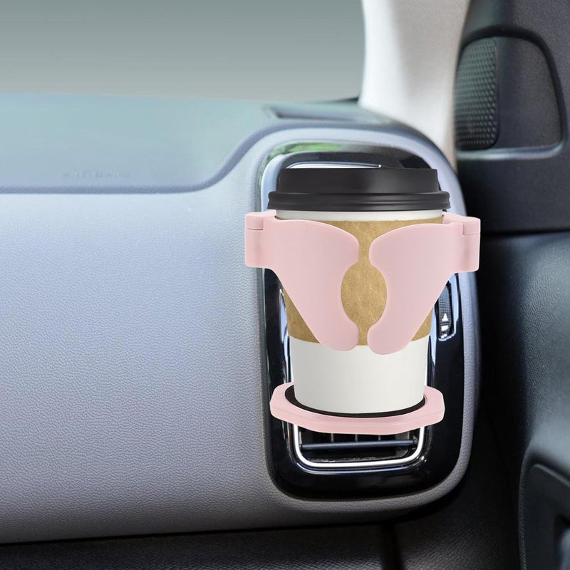 Ciieeo Car Air Vent Cup Holder Multifunction Drink Holder Stabilizer for Bottles and Coffee Cups Pink Car Interior Water Bottle Stand Compatible with Most Vehicles - Image 4