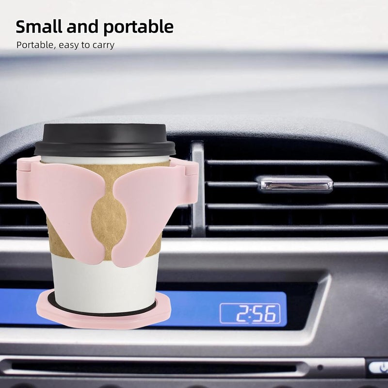 Ciieeo Car Air Vent Cup Holder Multifunction Drink Holder Stabilizer for Bottles and Coffee Cups Pink Car Interior Water Bottle Stand Compatible with Most Vehicles - Image 5