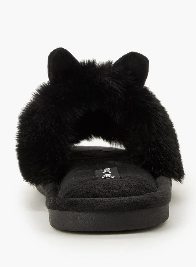 Le Confort Black Women Ear Applique Bedroom Slippers for Women | Best Price UAE