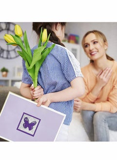 Y&D Pop Up Card, Purple Butterfly Birthday Card Flower Basket 3D Greeting Cards  - Image 3