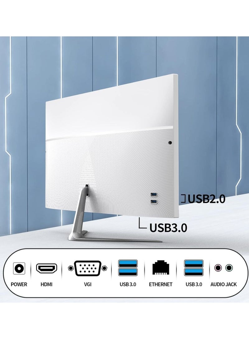 بيسري كمبيوتر مكتبي 2025 الكل في واحد، شاشة FHD مقاس 23.8 بوصة، معالج Intel Core i5-11260H، ذاكرة وصول عشوائي 16 جيجابايت، قرص SSD سعة 512 جيجابايت، منفذ HDMI، شبكة WiFi، نظام التشغيل Windows 10، لوحة مفاتيح وماوس سلكية، أبيض english None - Image 5