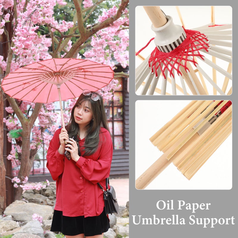 2Pcs Oiled Paper Umbrella Stands Classical Umbrellas Racks Small Paper Umbrellas Racks - Image 5