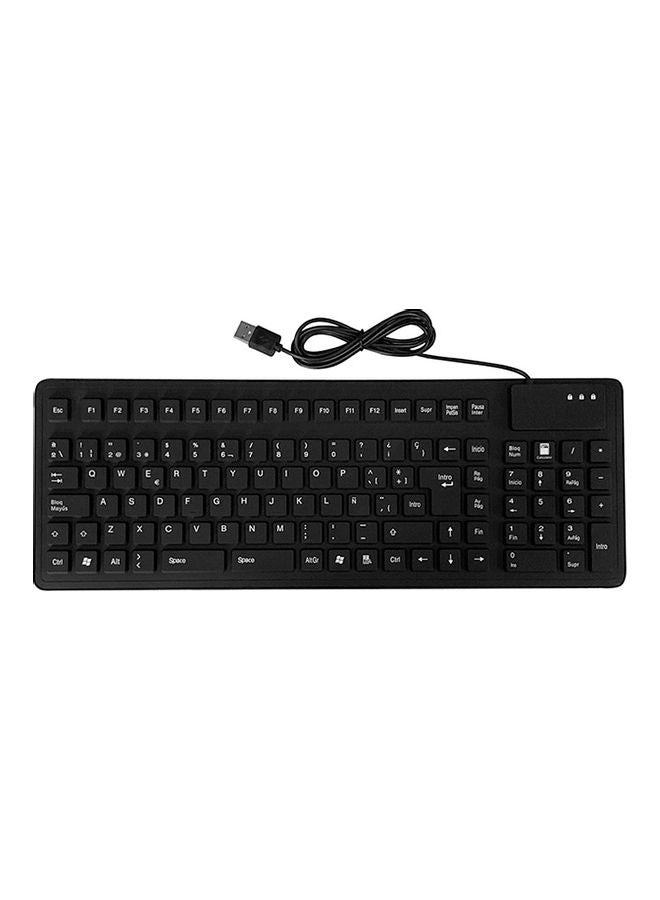 NIBEMINENT 105-Key Wired Silicone Foldable Keyboard Black - Image 1