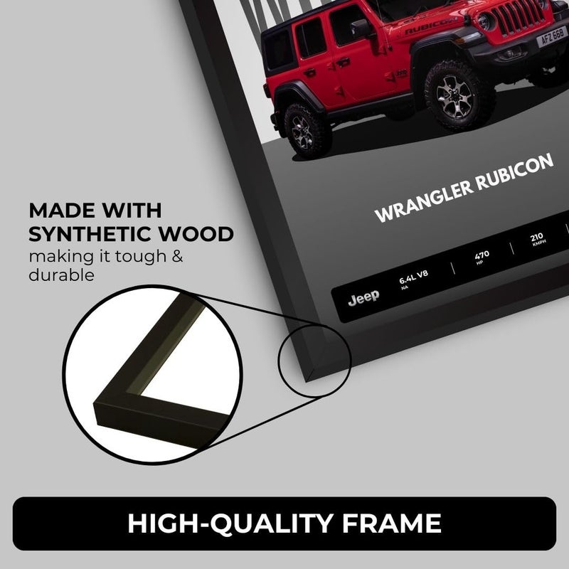 Funk You Store Jeep Wrangler Poster | Framed Poster of Jeep Wrangler Rubican A4 Sized (31 x 23 cm) | Car Posters for Wall, Gift for Boys, Car for Wall, Bedroom, Hostel, Study Room - Image 5