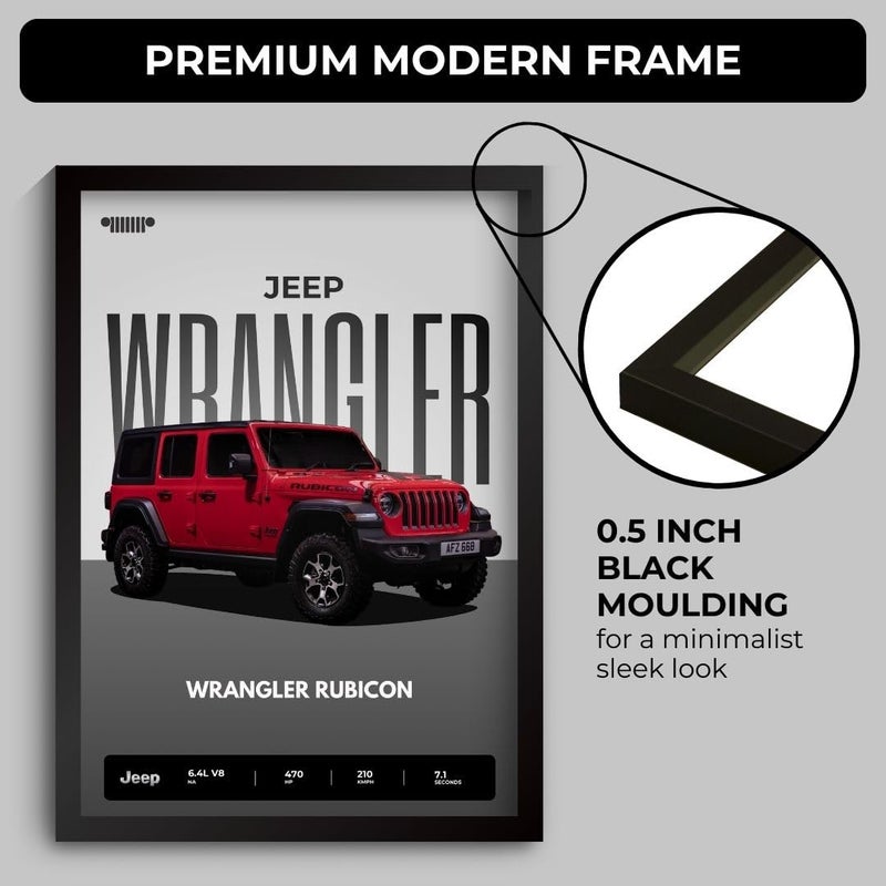 Funk You Store Jeep Wrangler Poster | Framed Poster of Jeep Wrangler Rubican A4 Sized (31 x 23 cm) | Car Posters for Wall, Gift for Boys, Car for Wall, Bedroom, Hostel, Study Room - Image 3