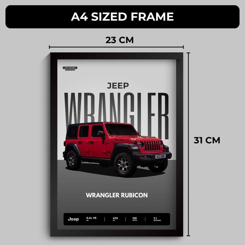 Funk You Store Jeep Wrangler Poster | Framed Poster of Jeep Wrangler Rubican A4 Sized (31 x 23 cm) | Car Posters for Wall, Gift for Boys, Car for Wall, Bedroom, Hostel, Study Room - Image 2