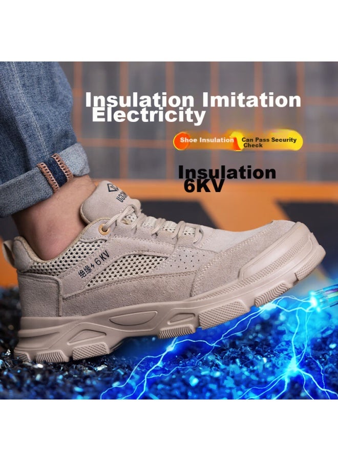 Dinggu Dinggu Safety Shoes For Men, All-season, Non-slip, Wear-resistant, Anti-smashing, Anti-puncture, Plastic Toe Cap, For Welders And Construction Sites, Ulated, Jd11832mhw44  - Image 1
