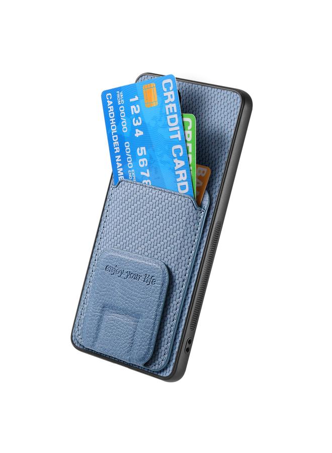S-TOP Case For Samsung Galaxy S25 Ultra 5G Carbon Fiber Card Bag Fold Stand Phone Case - Image 4