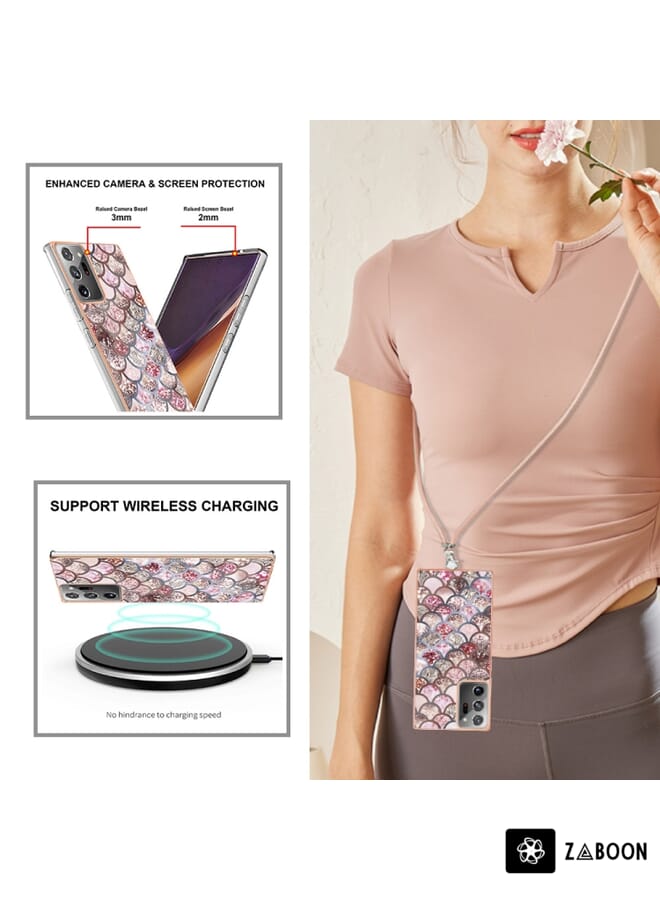 Zaboon Protective Case For Samsung Galaxy Note20 Ultra Electroplating IMD TPU  with Lanyard - Image 3