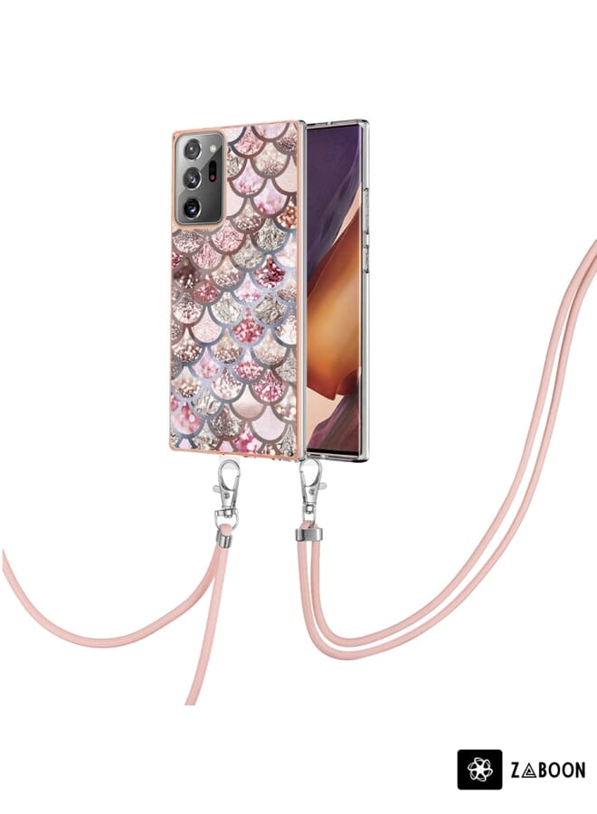 Zaboon Protective Case For Samsung Galaxy Note20 Ultra Electroplating IMD TPU  with Lanyard - Image 1