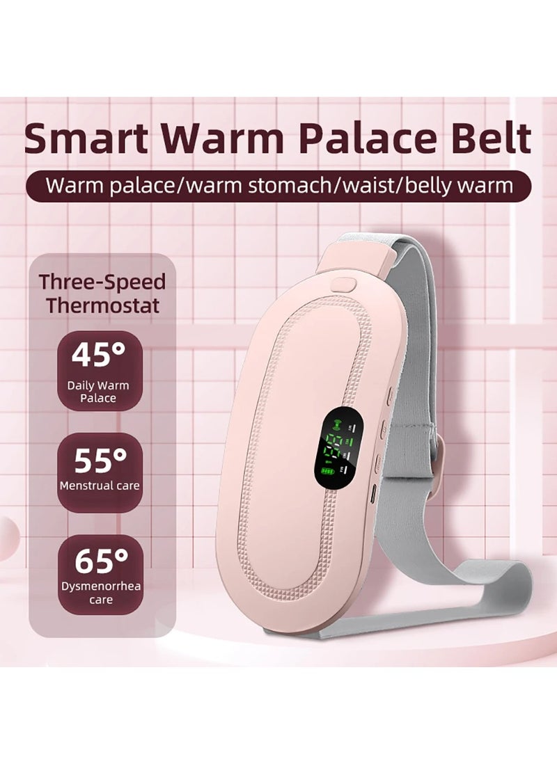 AROAQ Electric Heating Warm Palace Belt, Wireless Heating Massager Pad, Waist Vibration Massage Device for Cramps Period Pain Relief, (Pink)  - Image 4