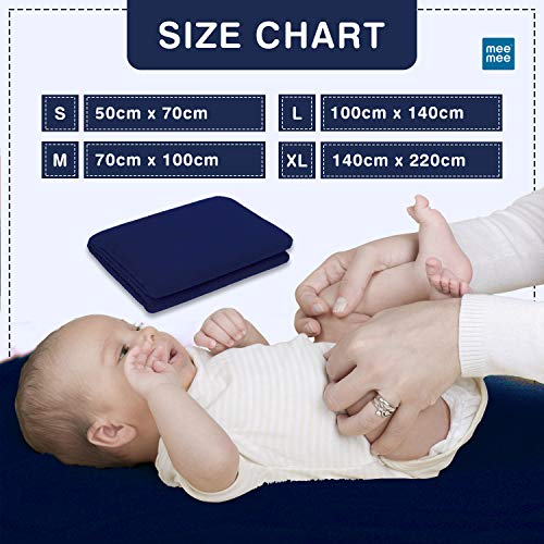 Mee Mee Reusable Water Proof Cotton Bed Protector Sheet/Extra Absorbent Mat/Dry Sheets/Urine Sheet/Dry Mat(140CmX220Cm) (X-Large, Navy Blue) - Image 5