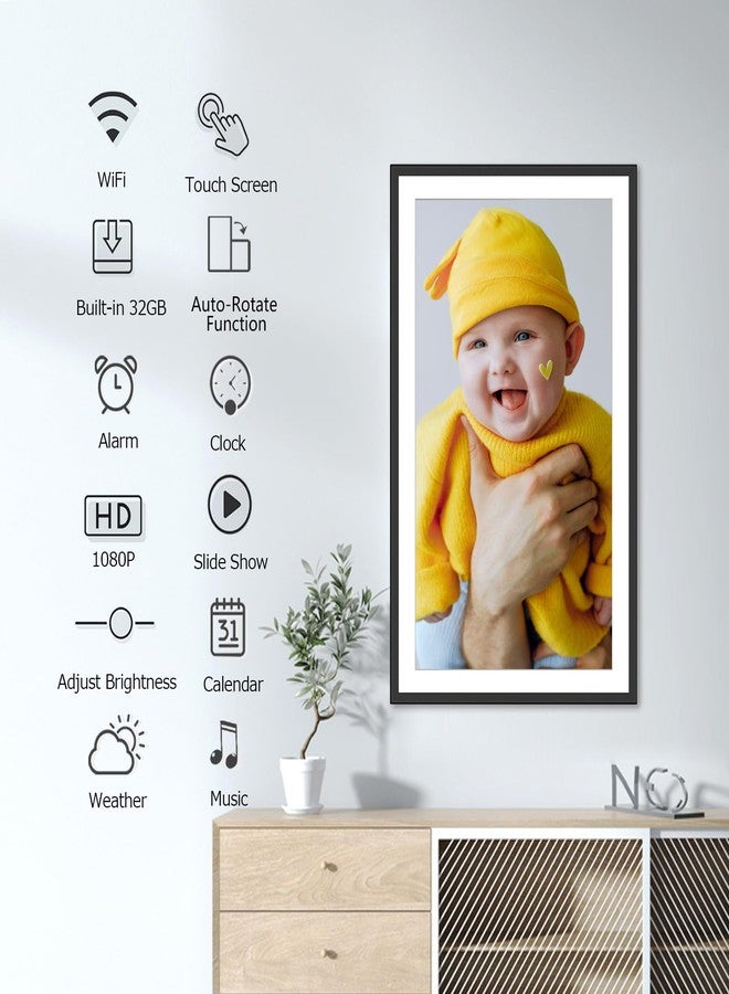 YENOCK SSAWIFIFRAME Digital Picture Frame,32GB FHD IPS Touch Screen,Large 15.6 inch WiFi Smart Photo Frame,Share Photos/Videos Instantly via Free APP,Suitable for Birthdays and Christmas - Image 3