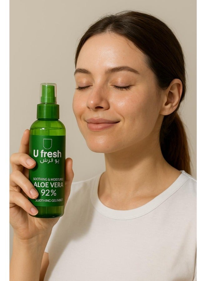 يو فريش ألوفيرا مرطب ومهدئ بنسبة 92% شفاف 150مل - Image 2