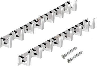 Ingo creation 8 Pin Bathroom Cloth Hooks Hanger Door Wall Bedroom Bathroom Robe Hooks Rail for Hanging Keys, Clothes, Towel Stainless Steel Hook (Pack of 2) - Image 1