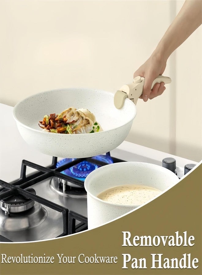 GHYTRIGEN 2 Pcs Removable Pot Handle, 7.5" Detachable Handle for Pots and Pans,Detachable Handle Cookware, Durable & Heat-Resistant Universal Cookware Handle Replacement, Fits All Cookware - Image 4