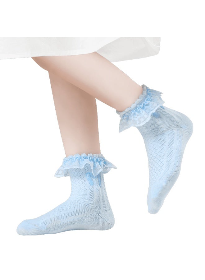 Barbie Children's Socks Girls Spring And Autumn Thin Cotton Socks Summer Lace Princess Mesh Breathable Short Socks Baby Girl Kids Socks - Image 4