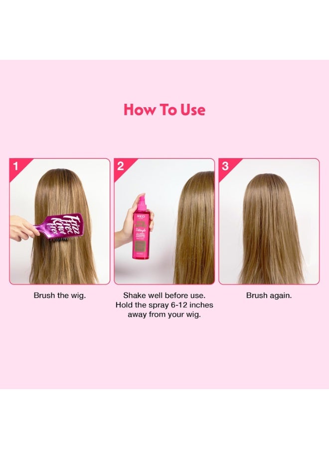 Red by Kiss Red by Kiss Wig Spray, Extra Shine & Detangling Control for Remy, Human, Synthetic Hair, UV & Heat Protection, PH Balance & Long-Lasting Fragrance (8oz, Detangling) - Image 3