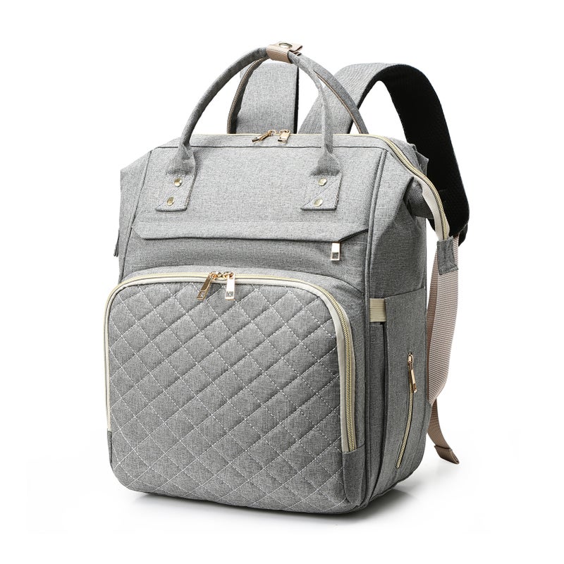 Portable Diaper Bag Backpack Large Capacity Water-resistant Travel Baby Nursing Bag Mommy Bag with USB Charging Port Stroller Straps 3 Thermal Pockets for Baby Bottles - Image 1