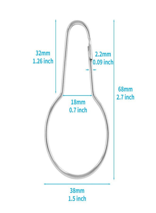 BokWin 100 Pcs Metal Shower Curtain Hooks,2.7 Inch Silver Clip Bulk Shower Curtain Ring Hangers for Bathroom Bedroom - Image 5
