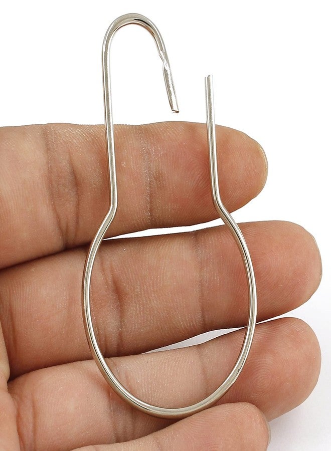 BokWin 100 Pcs Metal Shower Curtain Hooks,2.7 Inch Silver Clip Bulk Shower Curtain Ring Hangers for Bathroom Bedroom - Image 4