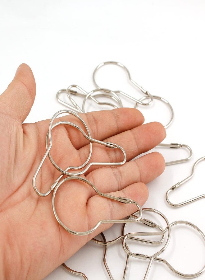 BokWin 100 Pcs Metal Shower Curtain Hooks,2.7 Inch Silver Clip Bulk Shower Curtain Ring Hangers for Bathroom Bedroom - Image 2