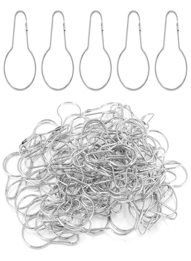 BokWin 100 Pcs Metal Shower Curtain Hooks,2.7 Inch Silver Clip Bulk Shower Curtain Ring Hangers for Bathroom Bedroom - Image 1