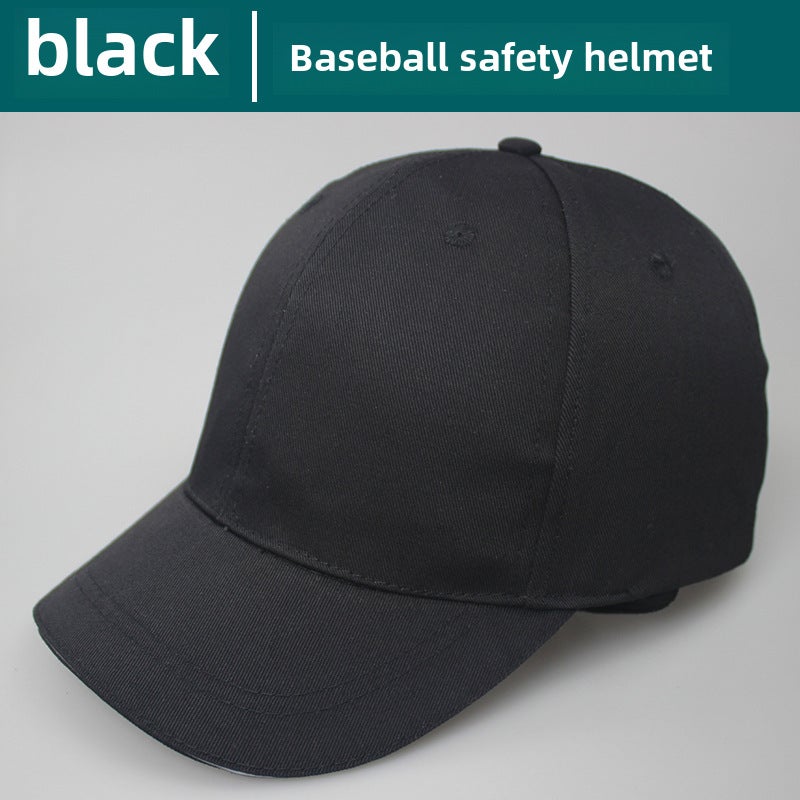 Safety Helmet Breathable Lightweight Work Cap Black baseball helmet Black baseball helmet