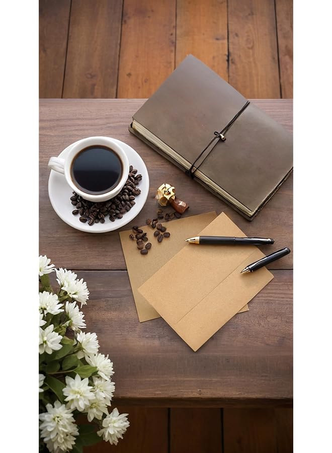 erorex 50 Pack Kraft Envelopes 4X6 Inch Brown Card A4 Invitation And Postcard Envelopes  - Image 3