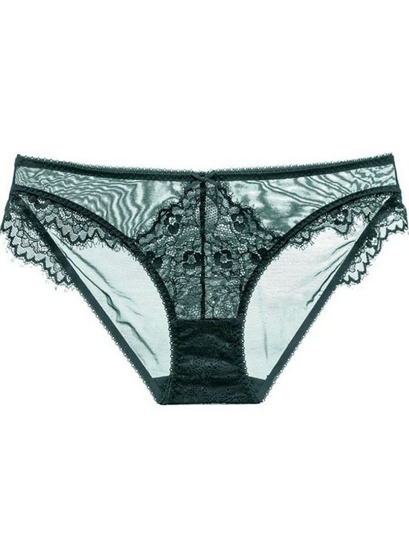 Loquat Lady's Breathable Panty Women's Low-Waisted Lace Briefs Green 