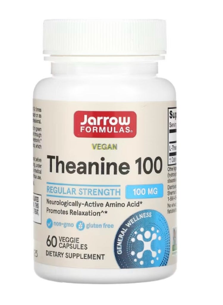 Jarrow Formulas, Theanine 100, 100 mg, 60 Veggie Caps