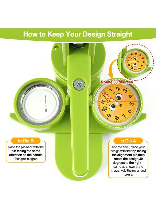 MK.Bear Button Maker Machine 58mm (2.25 in) Installation-Free, DIY Button Pin Maker Machine, Badge Punch Press with Free 100pcs Badge Supplies & Pictures & Circle Cutter & Magic Book - Image 4