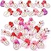 Jerify 12 Pcs 2 Inch Valentines Ducks for Kids Classroom Exchange Gifts Valentines Day Rubber Ducks with Gifts Cards Mini Heart Rubber Duckies Valentines Party Favors Toys 6 Styles Colorful - Image 2