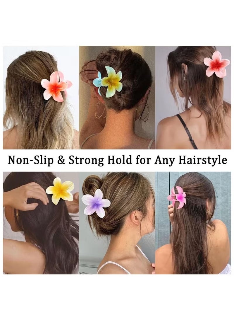6 قطع من مشابك الشعر الزهرية، مشابك مخالب الزهور غير القابلة للانزلاق، مشبك مخلب هاواي قوي التثبيت، مشبك لطيف لوصيفات العروس لحفلات الزفاف للشعر الكثيف والرفيع - Image 2