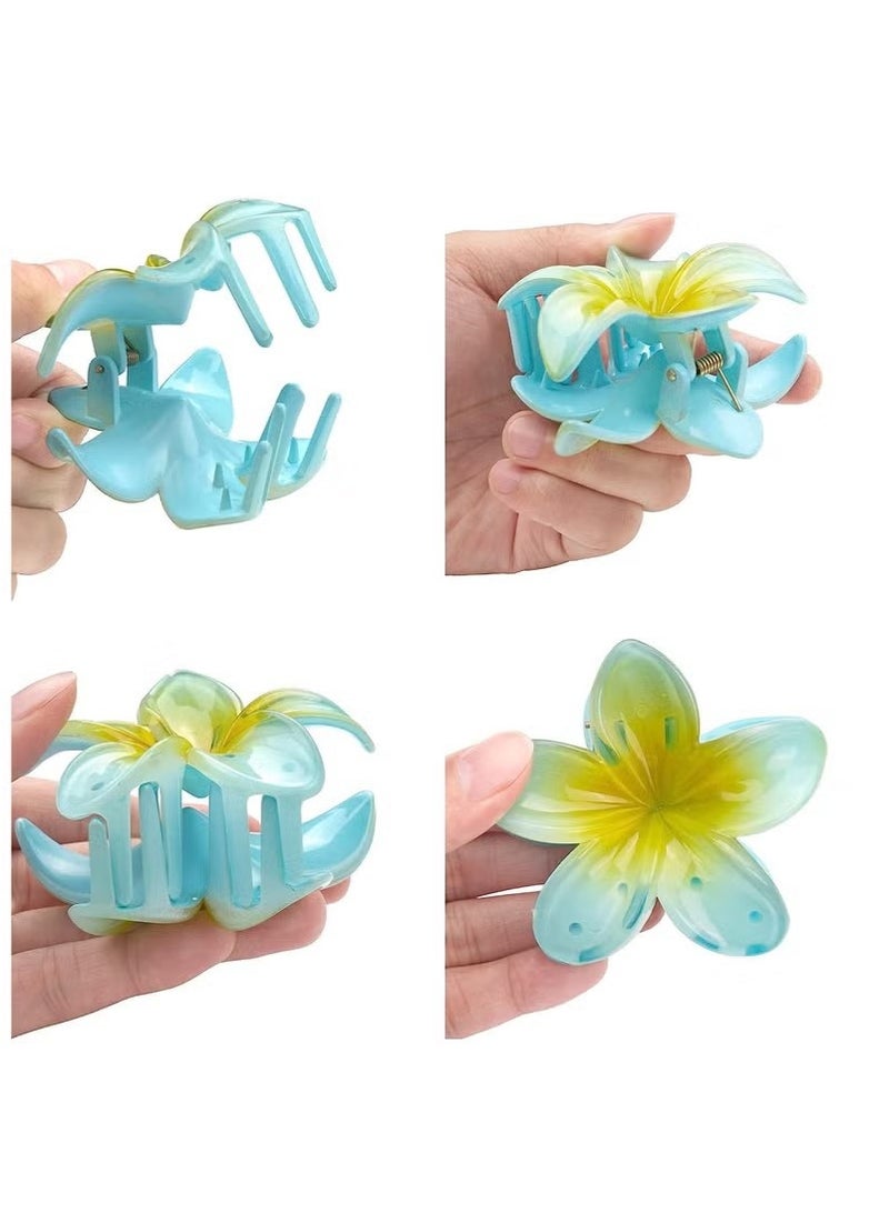 6 قطع من مشابك الشعر الزهرية، مشابك مخالب الزهور غير القابلة للانزلاق، مشبك مخلب هاواي قوي التثبيت، مشبك لطيف لوصيفات العروس لحفلات الزفاف للشعر الكثيف والرفيع - Image 4