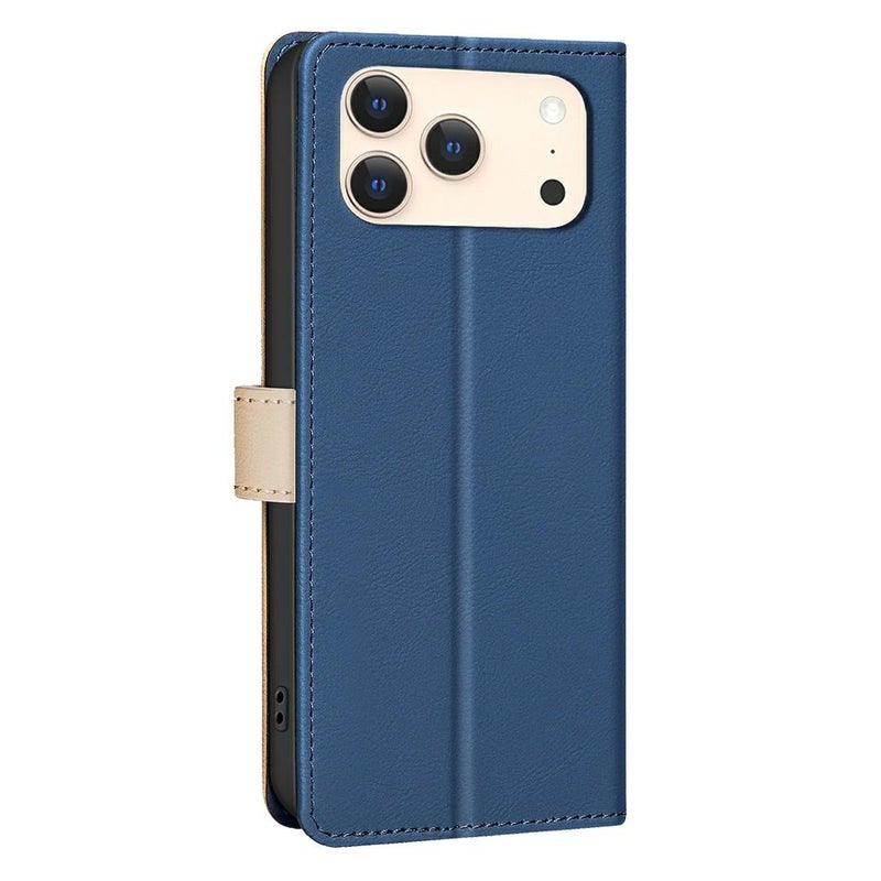 erorex For iPhone 17 Pro Max Color Matching RFID Anti-theft Leather Phone Case(Blue) - Image 3