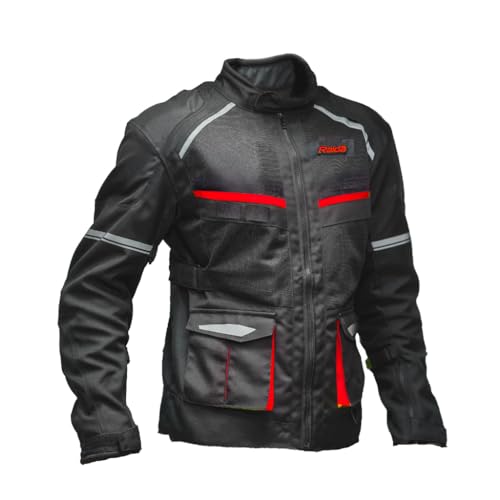 Raida Rover Touring Motorcycle Jacket | Level 2 Armors | Lumbar Support, Rain & Thermal Liner Included | Hydration Pocket (S, Red) - Image 5