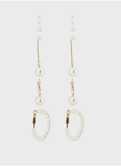 ELLA 6 Pair Mix Stud Pearl Hoop Earring Set  - Image 1