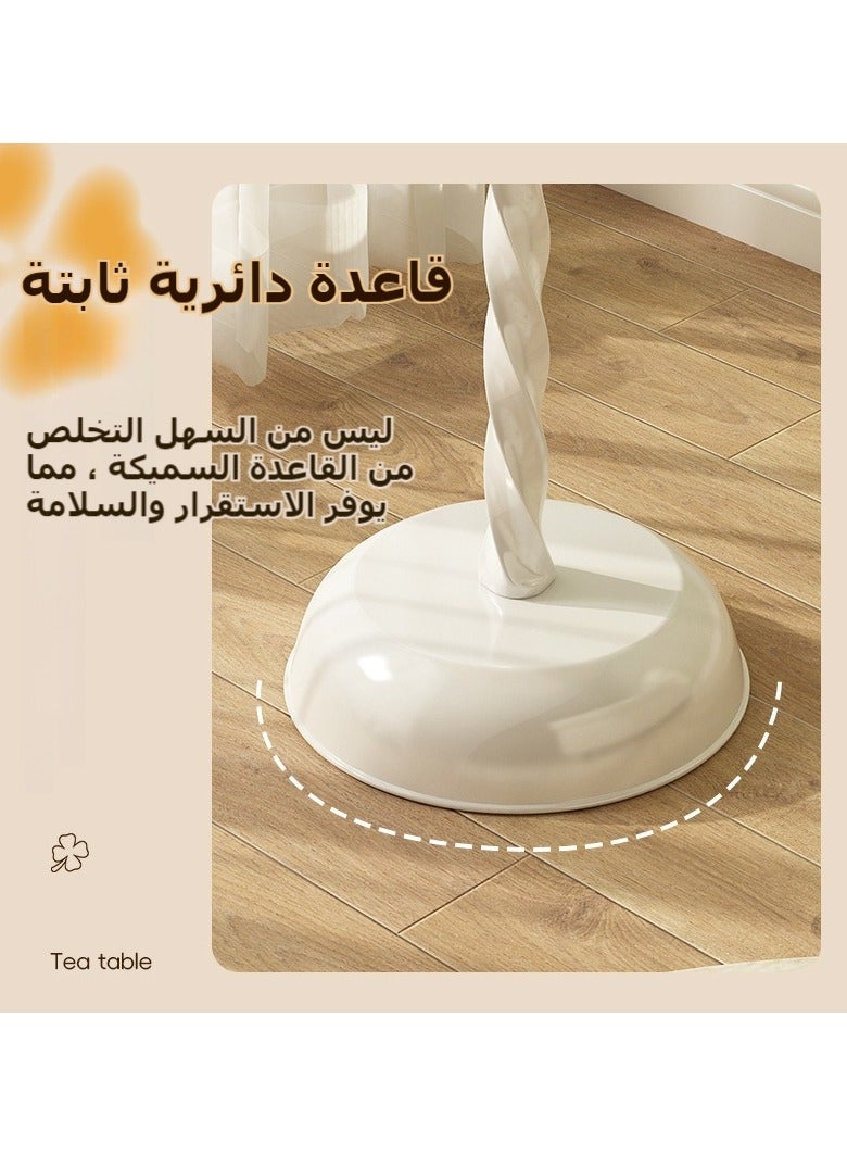 XiuWoo 50*55 cm Four Leaf Clover Drink Table for Small Spaces ,Living Room End Table, Decorative Pedestal Table, Coffee Table, Side Table Living Room for Sofa Couch Chair Patio, Cream - Image 4