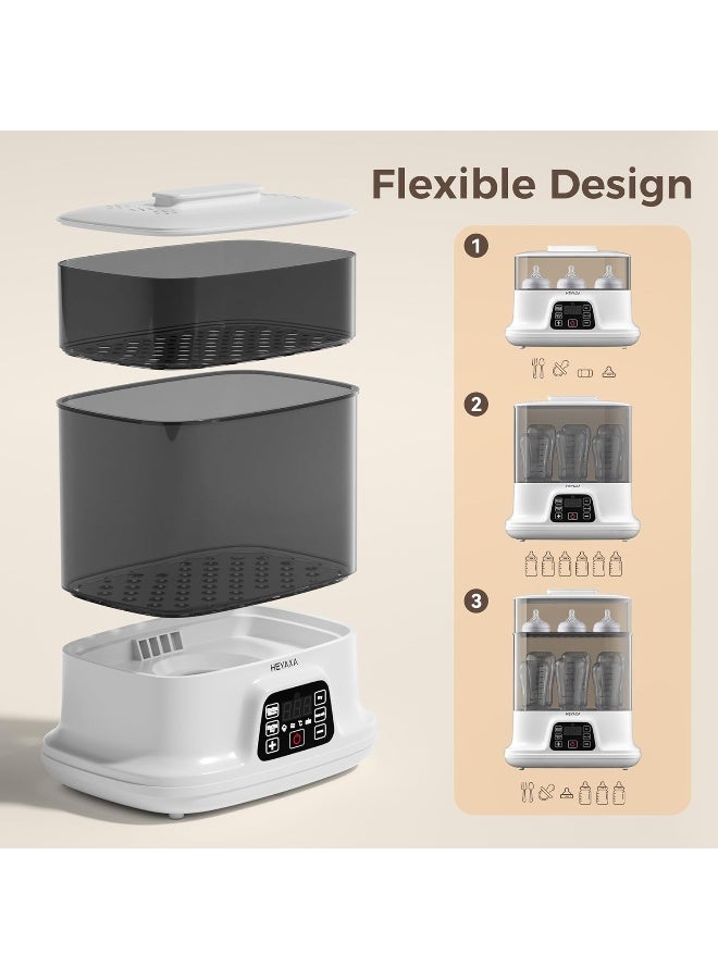 HEYAXA Baby Bottle Steri-lizer and Dryer, Electric Steamer for Baby Bottles, Safe and Reliable, Universal Fit for All Baby Items, Bottles, Breast Pump, LED Touch Screen, Auto Shut-Off - Image 5