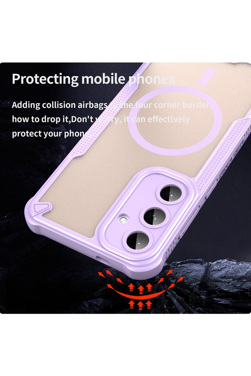 Cover For Samsung Galaxy S24 Plus Armor Glaze MagSafe Magnetic Phone Case Raised edges around the screen and camera lens help prevent scratches - Purple - Image 3