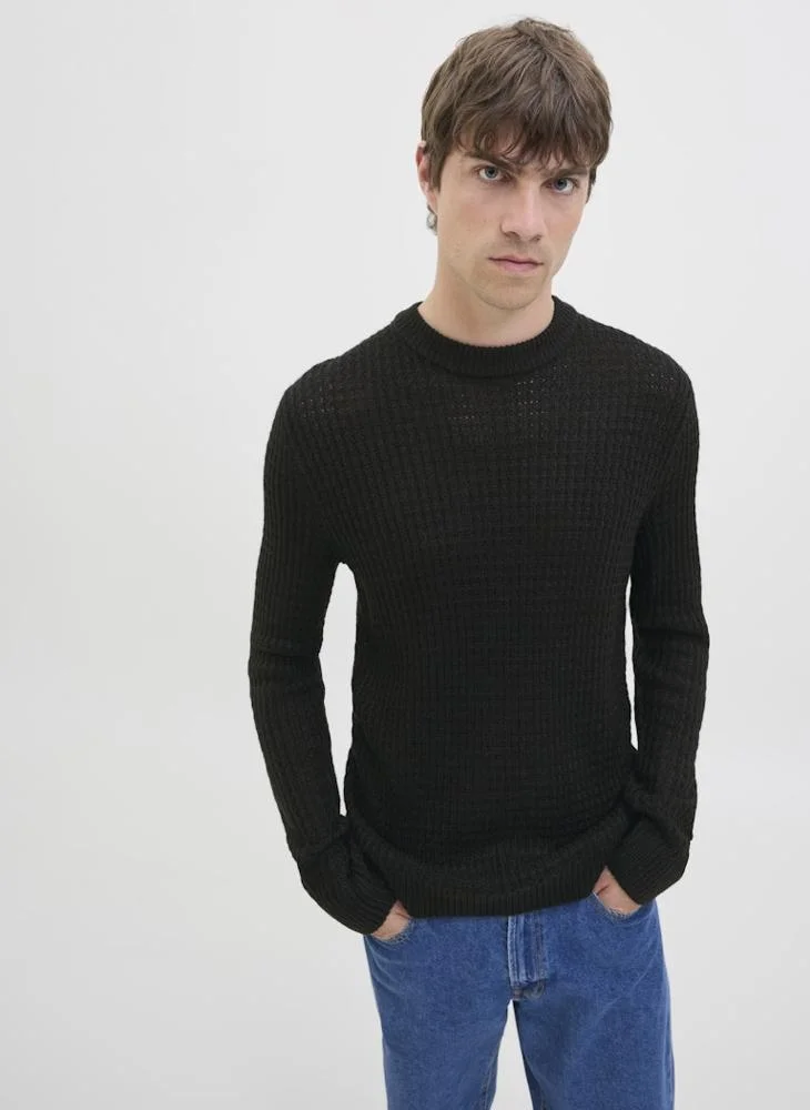 JJ Rebel Knit Neck Long Sleeve Sweater